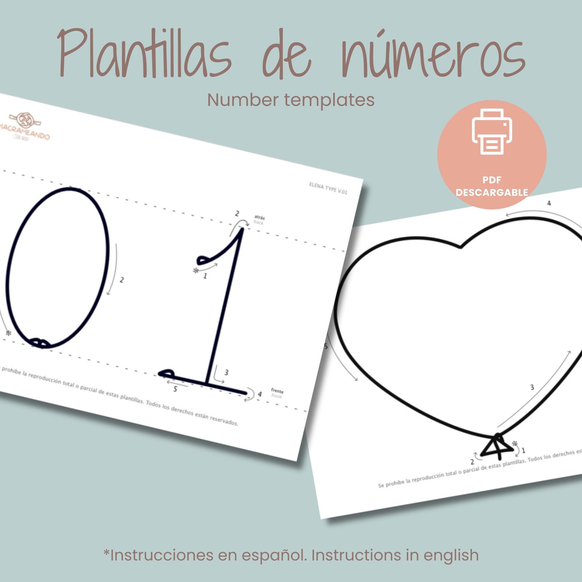 Plantillas de números para tricotin (pdf descargable)